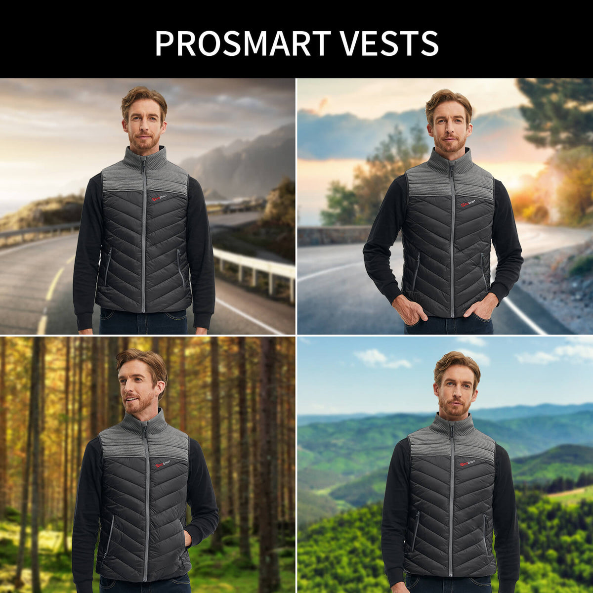 128- Men's Heated Vest Lightweight Slim Fit-Gray
