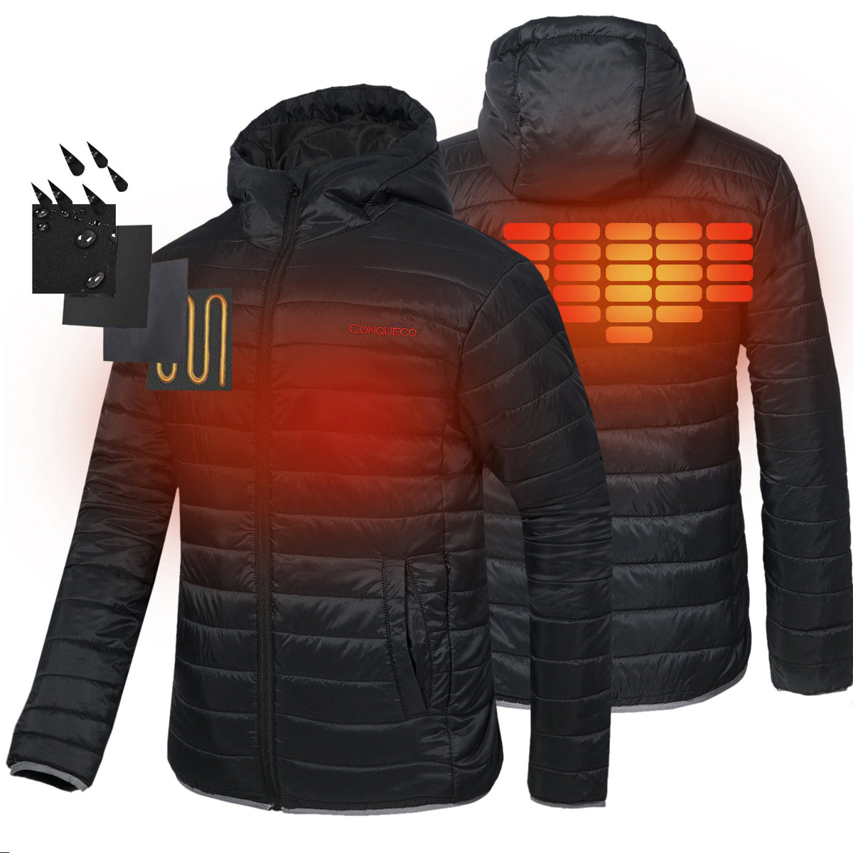 Men's Heated Jacket Lightweight Waterproof & Windproof
