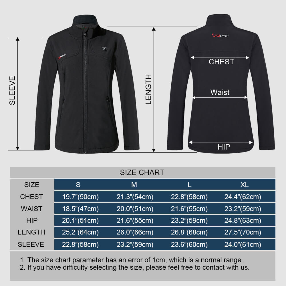 175- Women's Heated Jacket  Warming Coat-Black