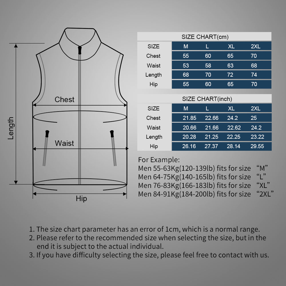 128- Men's Heated Vest Lightweight Slim Fit-Gray
