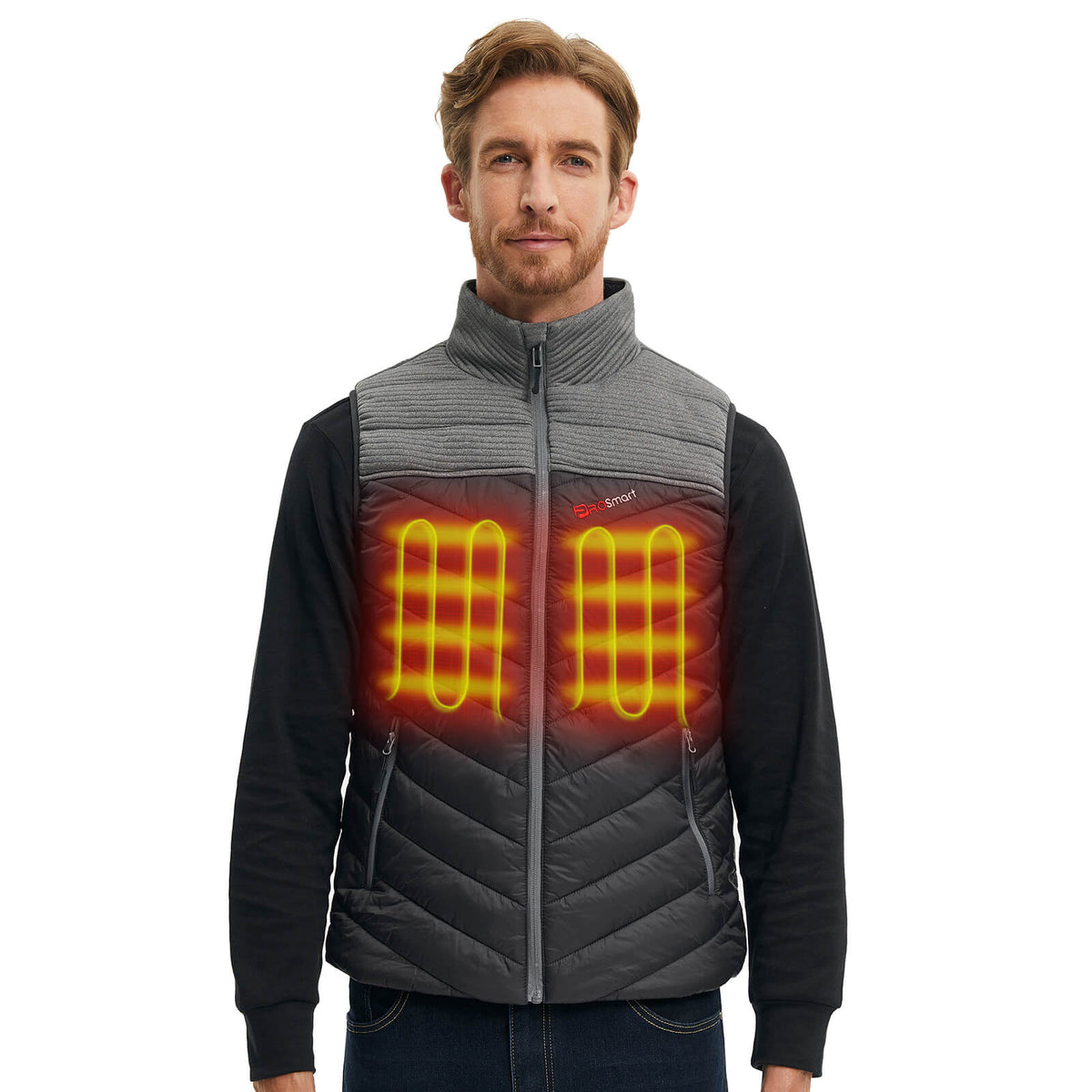 128- Men's Heated Vest Lightweight Slim Fit-Gray