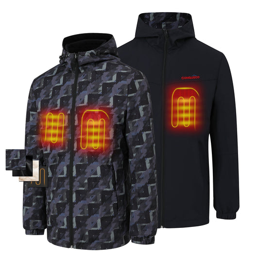 265- Men's Heated Jacket- Nylon Material with Heating Zones at Collar, Chest & Back
