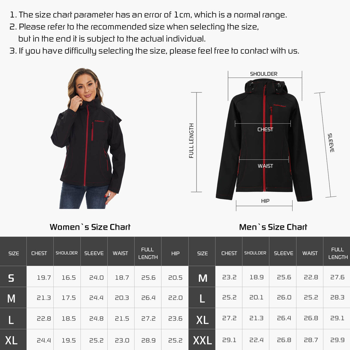 COMV264- Women's Slim Fit Heated Hoodie Jacket-NEW