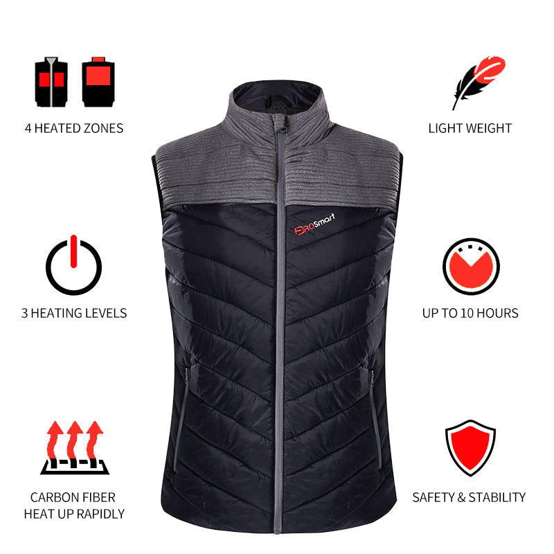 128- Men's Heated Vest Lightweight Slim Fit-Gray