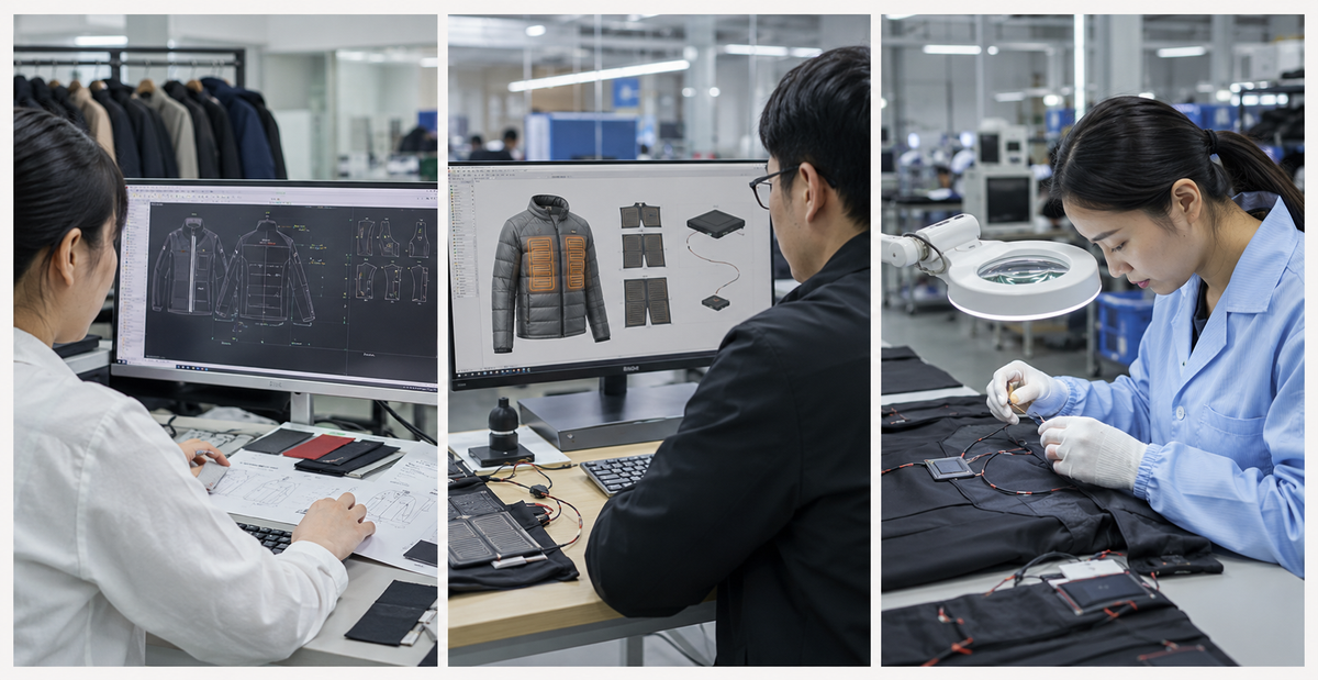 Prosmart’s ODM services combine 16 years of expertise in heated clothing technology with your brand vision.